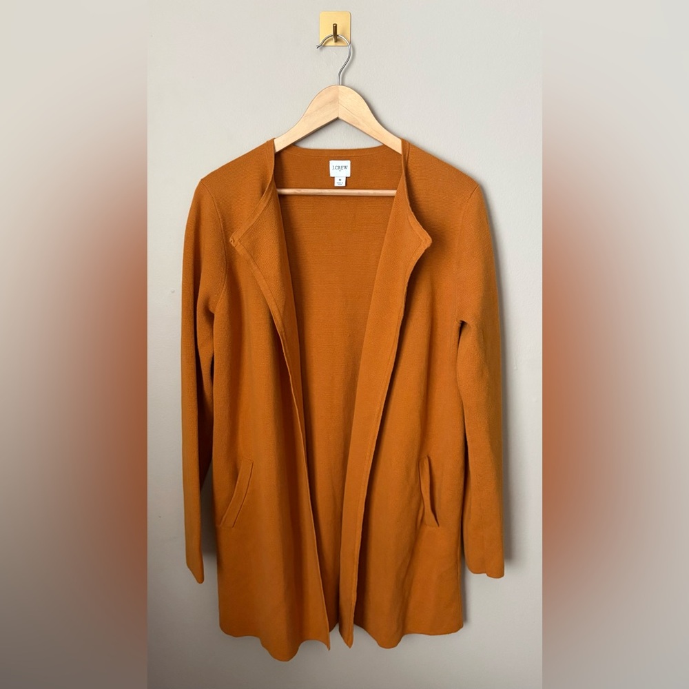 Medium J. Crew Factory Burnished Copper Cotton Vanessa Knit‎ Sweater Jacket